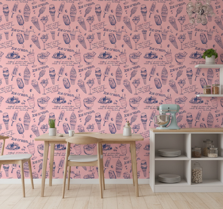 Papel de parede para cozinha delícias de sorvete - TenStickers