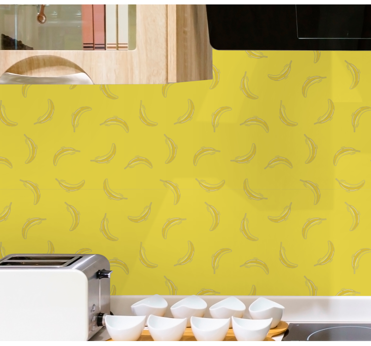 papel de parede para cozinha desenho com motivo de banana - TenStickers