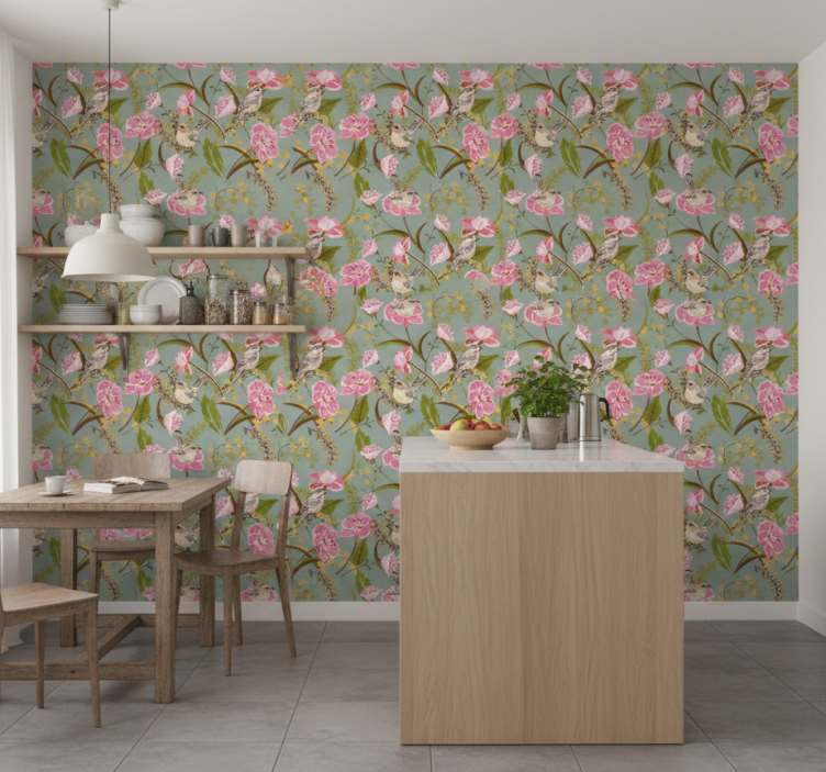Papel de parede para cozinha flores - TenStickers