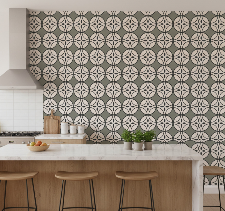 Papel de parede para cozinha harmonia circular - TenStickers