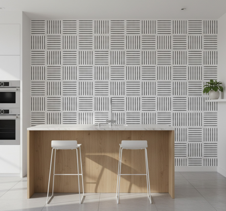 Papel de parede para cozinha linhas nórdicas - TenStickers