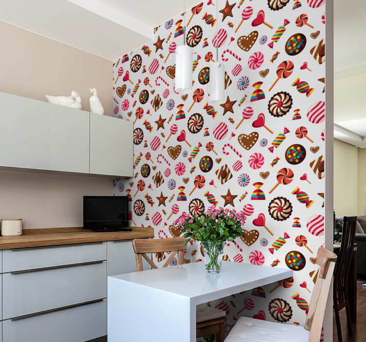papel de parede para cozinha Mosaico doce - TenStickers