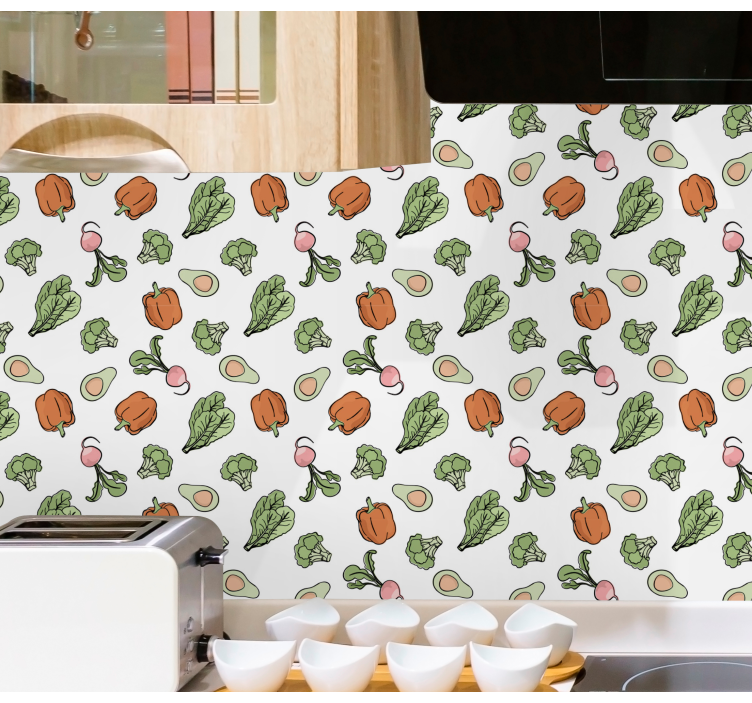papel de parede para cozinha motivo vegetal - TenStickers