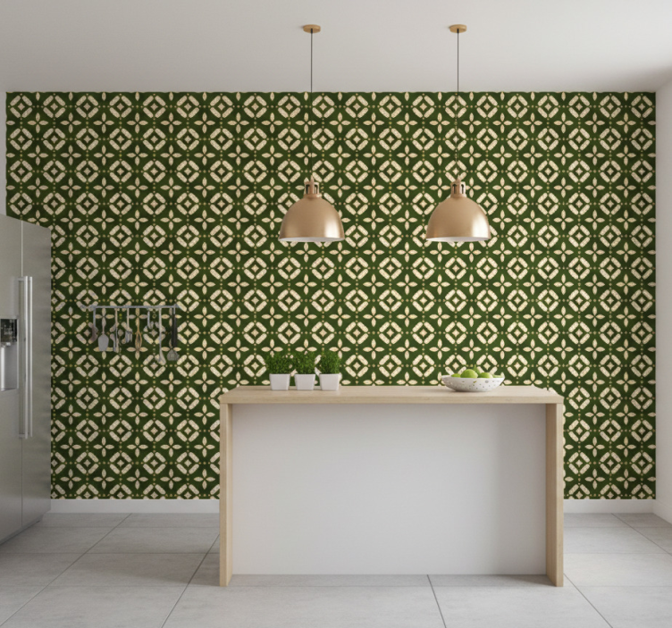 Papel de parede para cozinha ornamentação geométrica - TenStickers