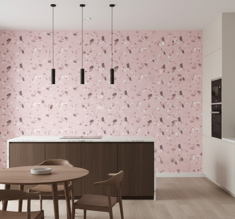 Papel de parede para cozinha piso texturizado rosa - TenStickers