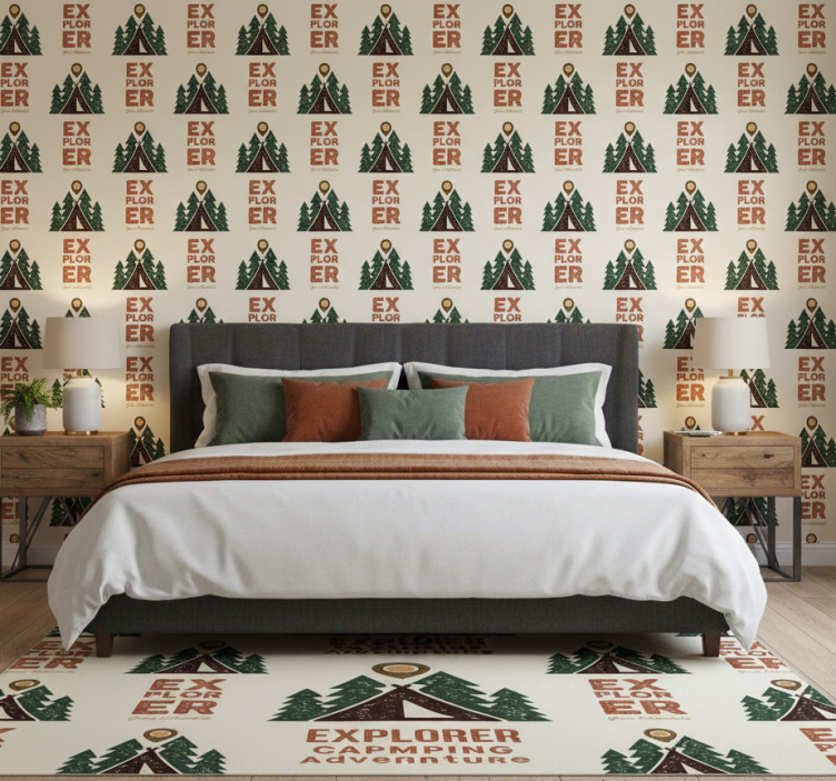 Papel de parede para quarto aventura de camping - TenStickers