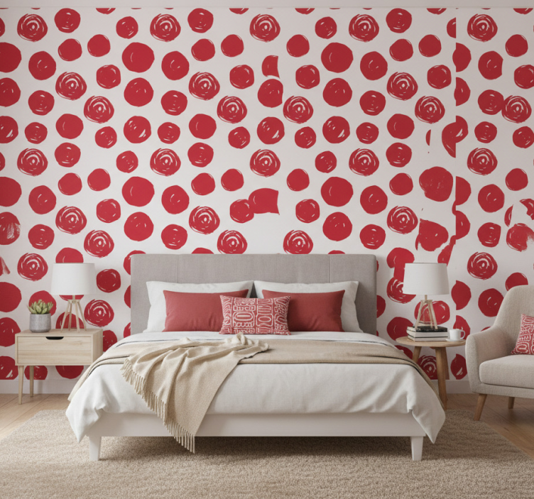 Papel de parede para quarto com estampa de bolinhas grandes - TenStickers