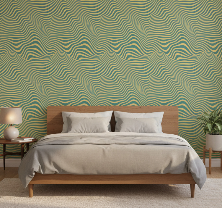 Papel de parede para quarto com linhas retrô - TenStickers