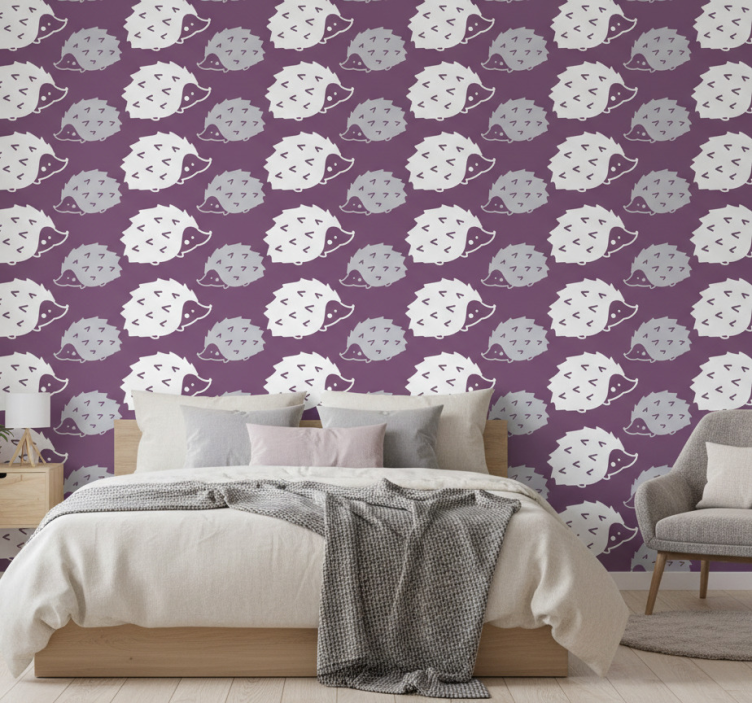 Papel de parede para quarto com motivo de ouriço adorável - TenStickers
