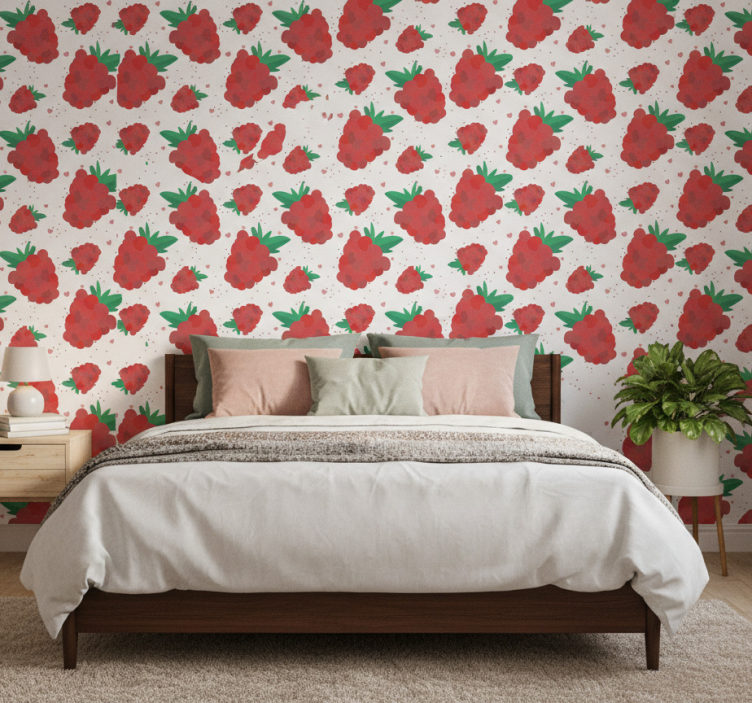 Papel de parede para quarto com padrão de frutas aquareladas - TenStickers