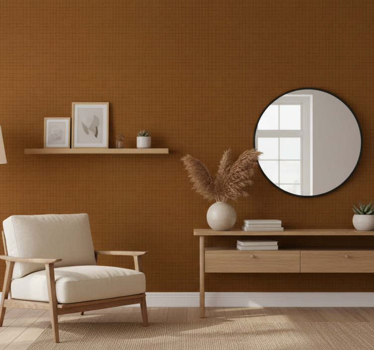 Papel de parede para quarto efeito tecido japandi - TenStickers