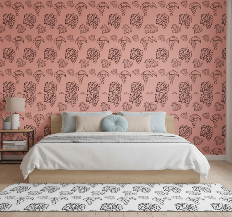 Papel de parede para quarto estilo africano uvas rosas - TenStickers