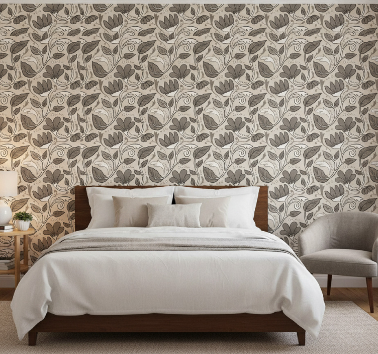 Papel de parede para quarto floral vintage - TenStickers