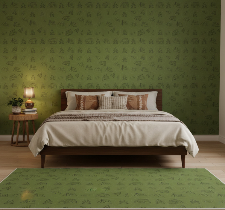Papel de parede para quarto montanhas em verde - TenStickers