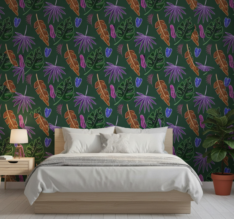 Papel de parede para quarto neon geométrico - TenStickers