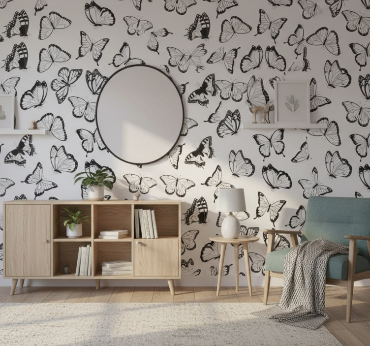 Papel de parede para quarto tipos de borboletas kallax - TenStickers