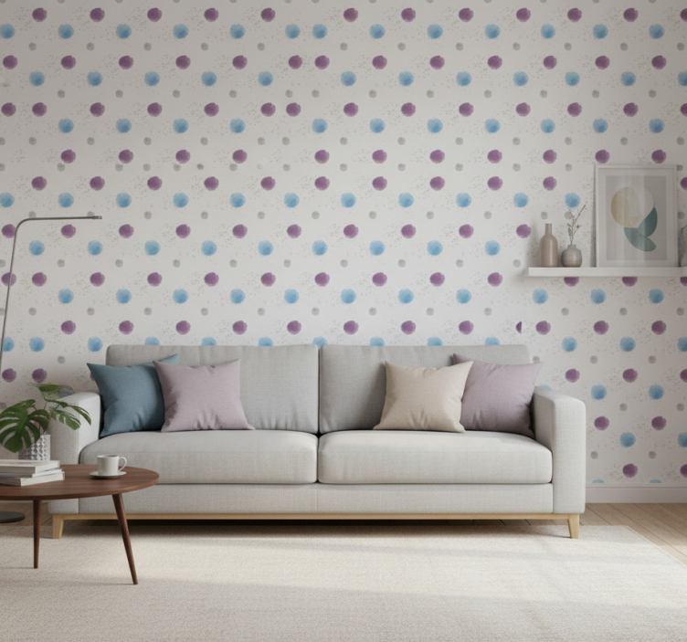 Papel de parede para sala círculos manchados vibrantes - TenStickers