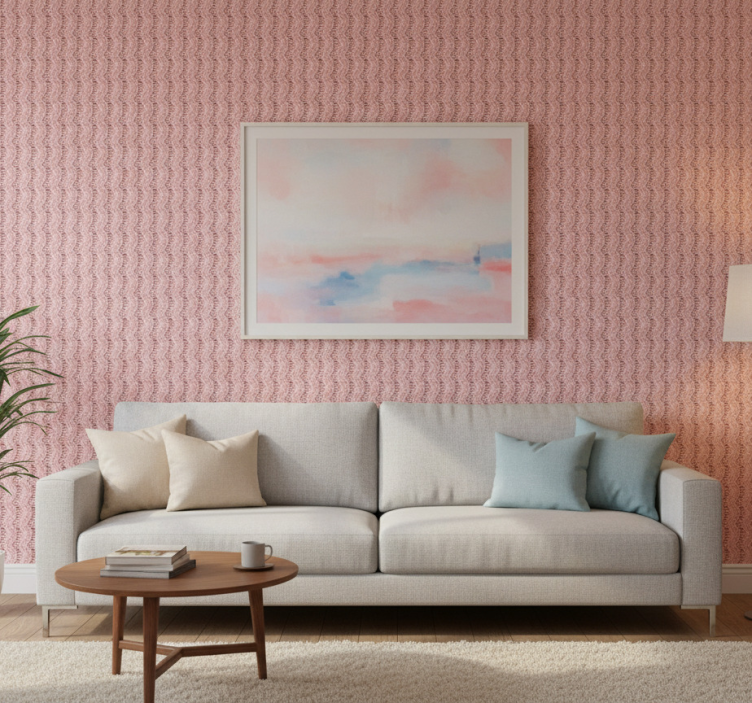 Papel de parede para sala com estampa ondulada - TenStickers