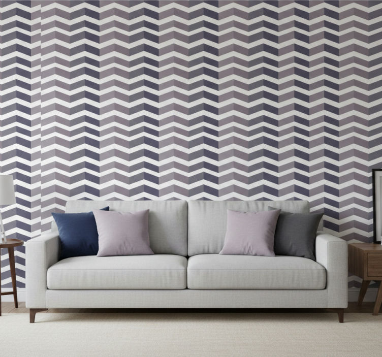 Papel de parede para sala com padrão chevron - TenStickers