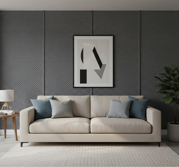 Papel de parede para sala com padrão de superfície tecido - TenStickers