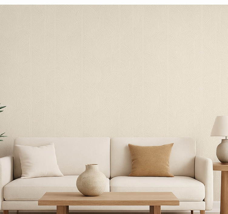 Papel de parede para sala com padrão geométrico suave - TenStickers