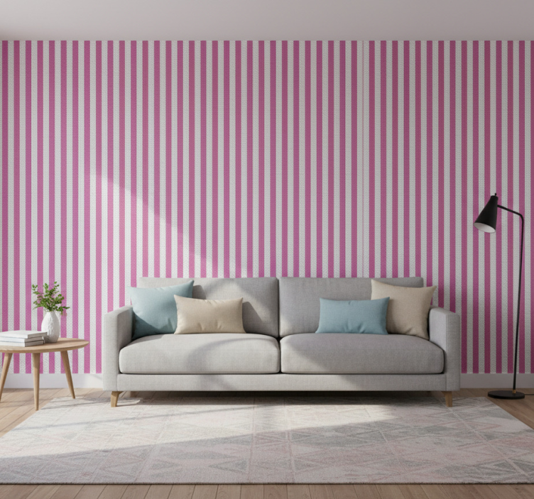 Papel de parede para sala com padrão listrado - TenStickers