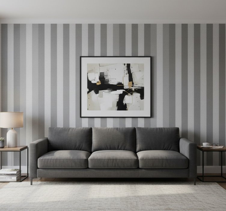 Papel de parede para sala com superfície de mesa listrada - TenStickers