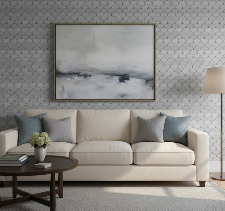 Papel de parede para sala com superfície em padrão ondulado - TenStickers