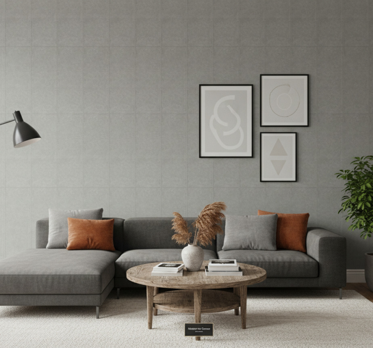 Papel de parede para sala concreto cinza moderno - TenStickers