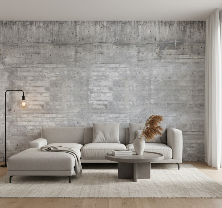 Papel de parede para sala concreto industrial bruto - TenStickers