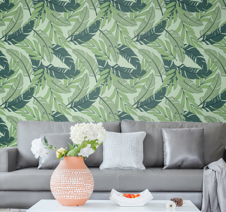 Papel de parede de natureza folhas tropicais - TenStickers