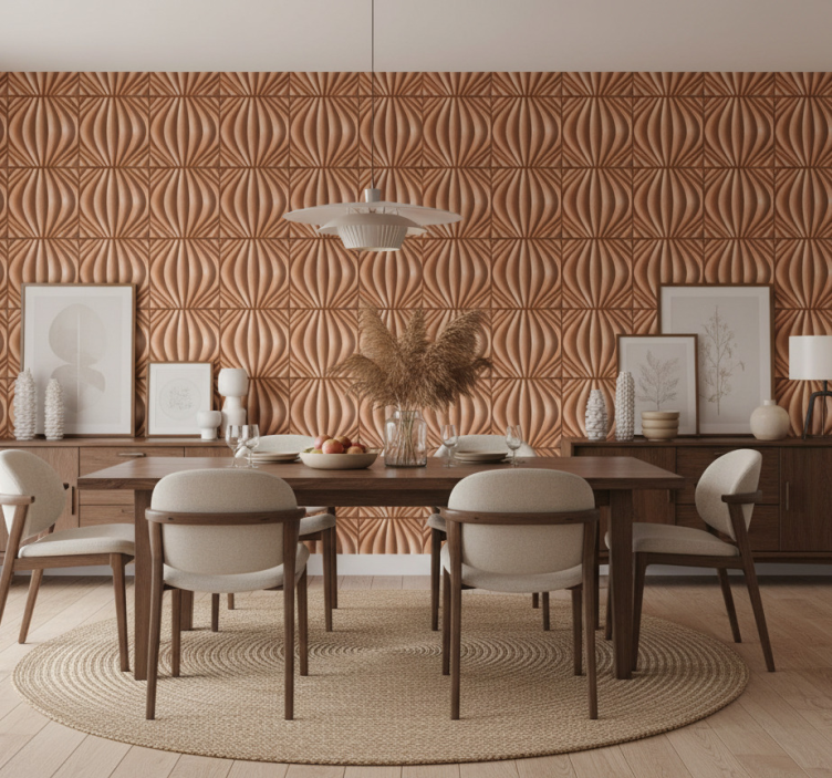 Papel de parede para sala de jantar efeito areia 3d - TenStickers