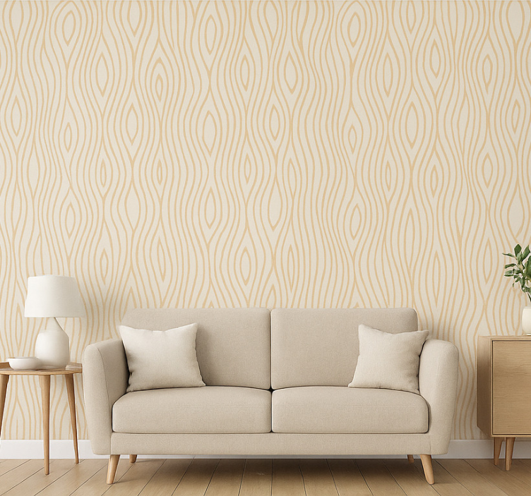 Papel de parede para sala efeito madeira clara - TenStickers