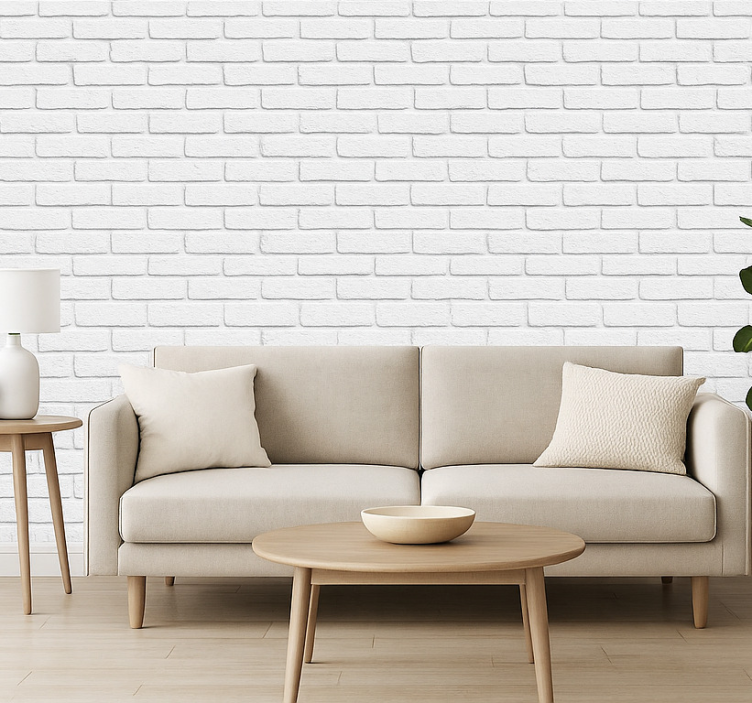 Papel de parede para sala efeito pedra branca - TenStickers
