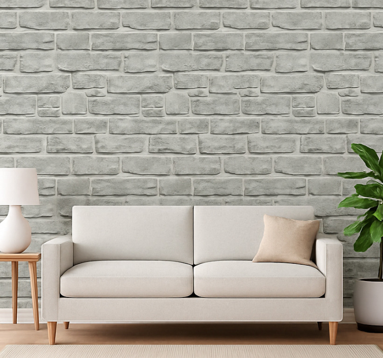 Papel de parede para sala efeitos realistas de pedra cinza - TenStickers