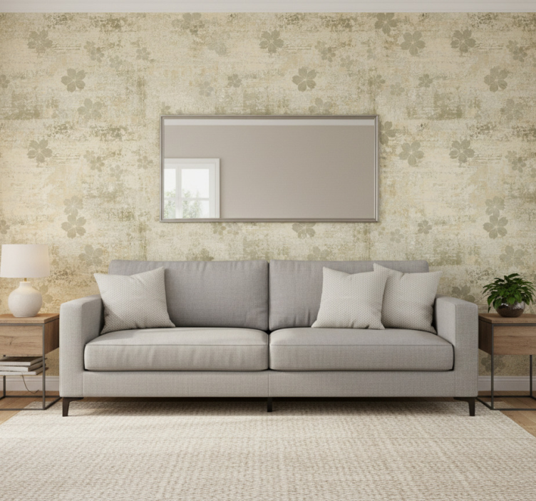 Papel de parede para sala elegância floral sutil - TenStickers