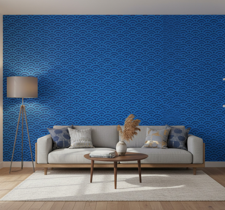 Papel de parede para sala elemento onda curvada - TenStickers