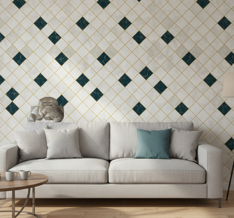 Papel de parede para sala em tons de cinza cimentado - TenStickers