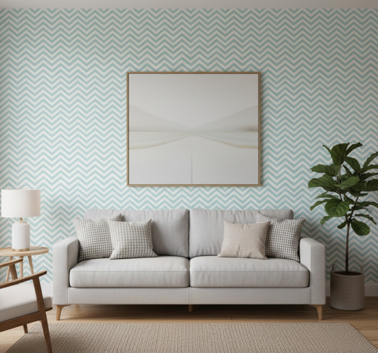 Papel de parede para sala estilo chevron - TenStickers
