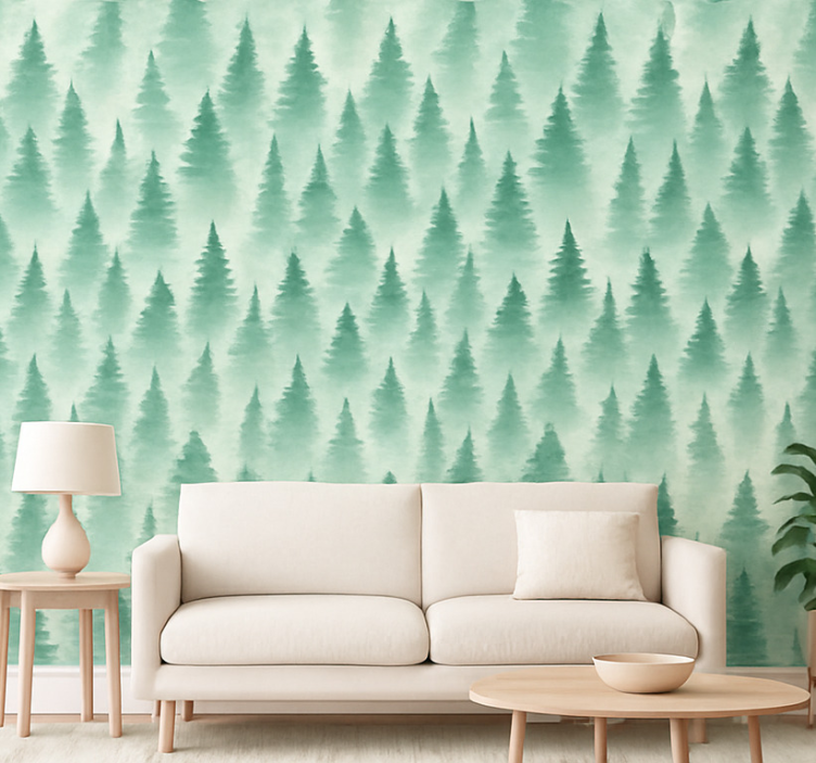 Papel de parede para sala floresta mística - TenStickers