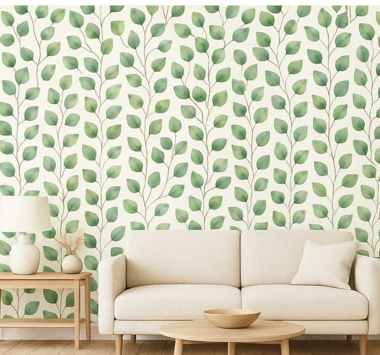 Papel de parede para sala folha da floresta tropical - TenStickers
