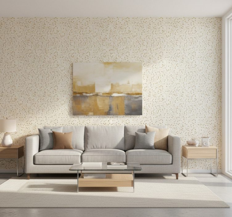 Papel de parede para sala geometria do raio de sol - TenStickers