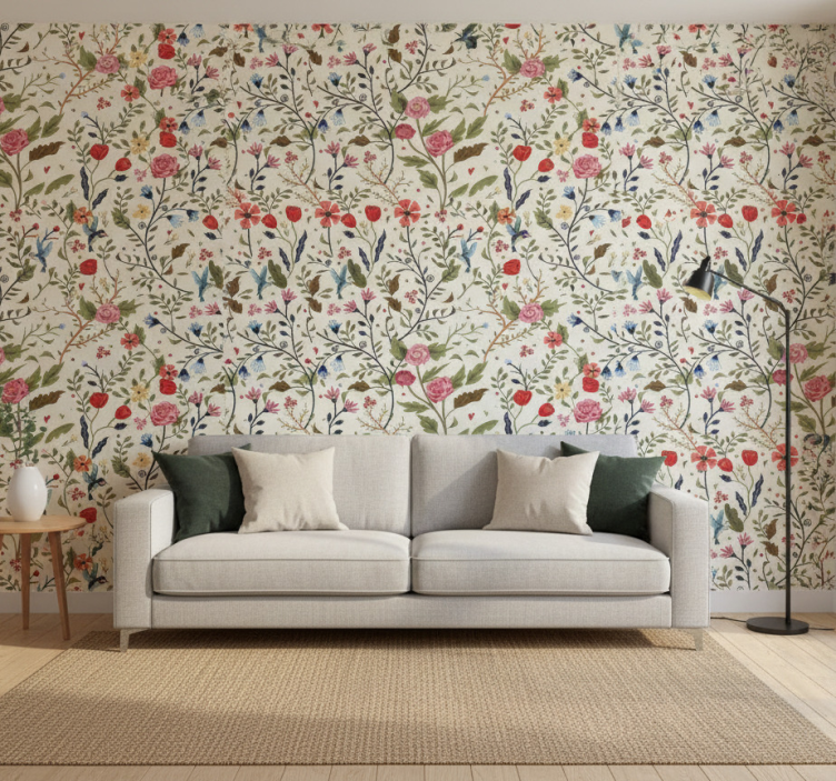 Papel de parede para sala jardim encantado folclórico - TenStickers