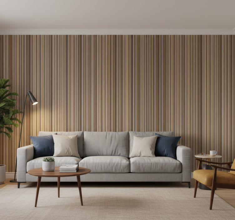 Papel de parede para sala listras escuras - TenStickers