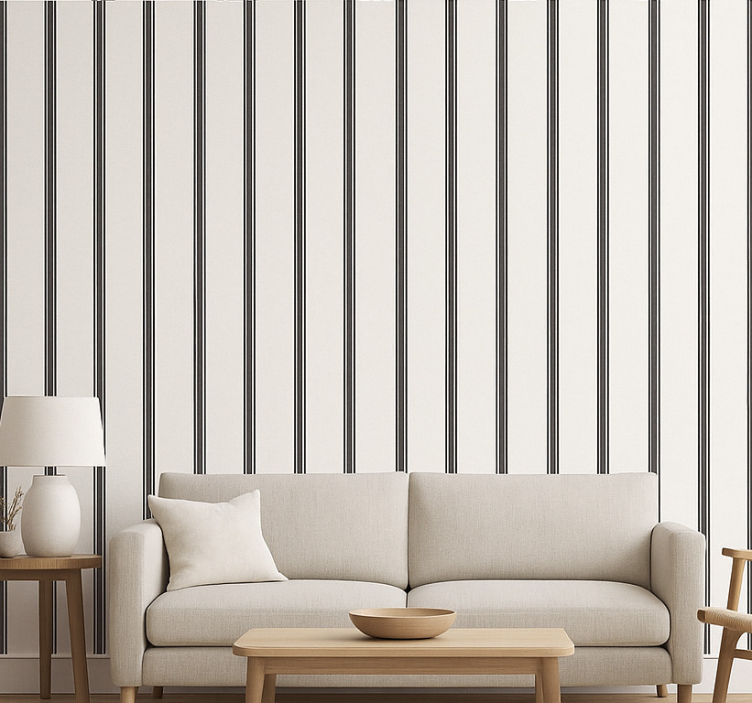 Papel de parede para sala listras pretas - TenStickers