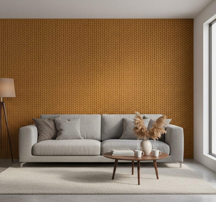 Papel de parede para sala padrão de tecido tricotado - TenStickers