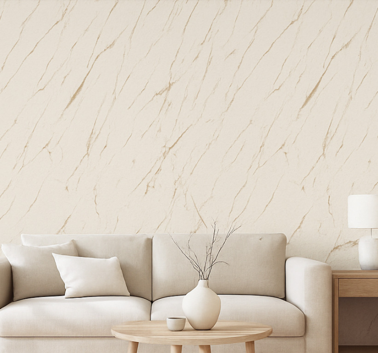 Papel de parede para sala padrão neutro casual branco - TenStickers