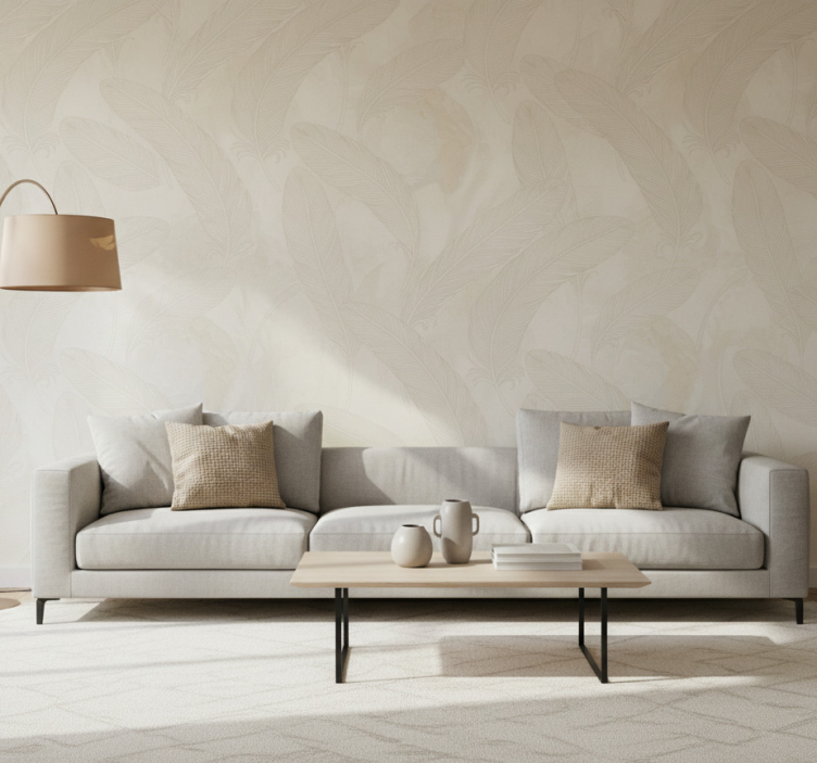 Papel de parede para sala pluma relevo - TenStickers