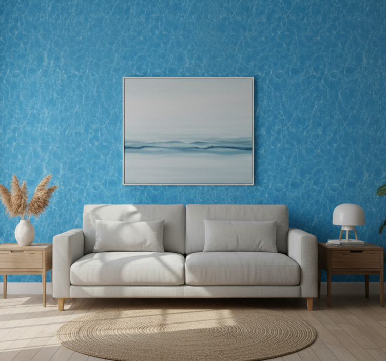 Papel de parede para sala textura de água azul - TenStickers