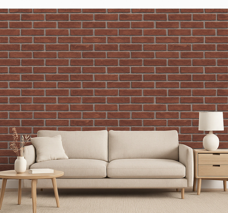 Papel de parede para sala textura de parede de tijolos - TenStickers